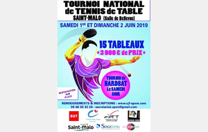Tournoi National les 01 et 02 Juin 2019 