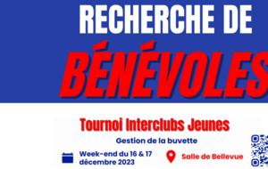Tournoi Interclubs Jeunes - Recherche de bénévoles