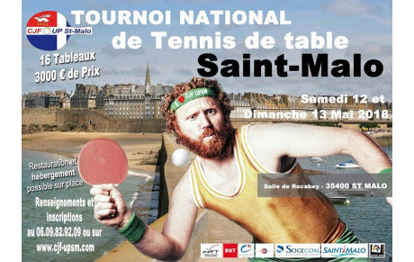 Tournoi de National de St Malo les 12 et 13 Mai 2018