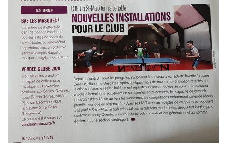 article SAINT-MALO MAG d'octobre 2020